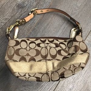 Coach gold shoulder bag